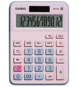 Casio MX-12B-PKLB Açık Pembe+Açık Mavi 12 Hane Masa Üstü Hesap Makinesi