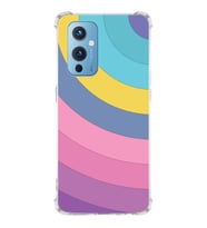 PrintiFy OnePlus 9 Uyumlu Köşe Korumalı Renk Cümbüşü B Tasarımlı Şeffaf Silikon Kılıf