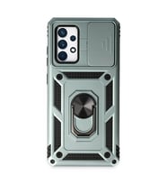 Samsung Galaxy A52 Kılıf Pars Lens Yüzüklü Silikon - Yeşil