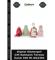 Özel Üretim Digital Göstergeli Çift Katmanlı Termos Suluk 500 Ml Alk2304
