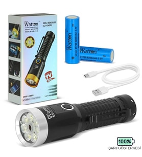 Northcity WT-735 2800 Lümen Mıknatıslı El Feneri – Yeşil Lazerli Ultra Parlak LED