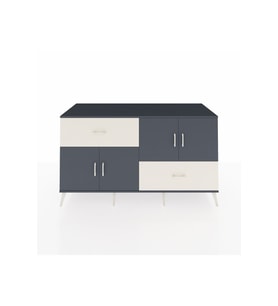 Kronos Konsol 3 Raflı 2 Çekmeceli 4 Kapaklı 176x59x99 Antrasit-Antrasit/Aytaşı