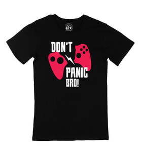 Pembe Don't Panic Bro Siyah Tişört