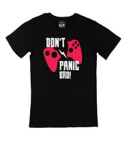 Pembe Don't Panic Bro Siyah Tişört