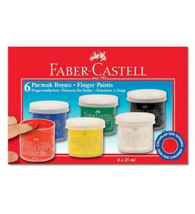FABER CASTELL PARMAK BOYASI 25 ML. 6 RENK ÜCRETSİZ KARGO