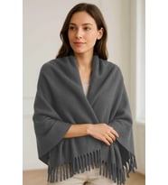 Softiva Polar Omuz Şalı 70x180 cm Unisex Kışlık Şal Antrasit Gri
