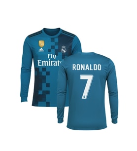 Ronaldo 2018 Real Madrid Turkuaz Uzun Kollu Retro Futbol Forması