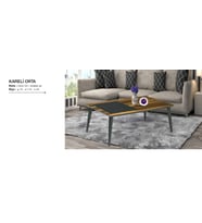 Orta Sehpa 11816 OSM KARELİ Klasik Model Parlak Ceviz GRi Kayın ayak El Yapım (Ceviz Rengi)