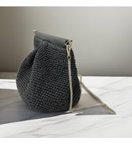 BYEhandmade El Yapımı Siyah Renk Altıgen Burslu Omuz Çantası