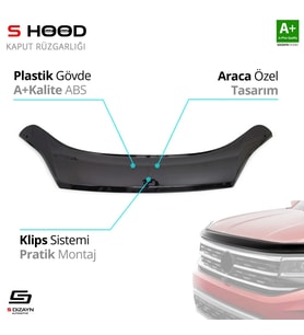 Fiat Uyumlu Ducato ABS Plastik Kaput Rüzgarlığı 2014 Üzeri A+Kalite Parça