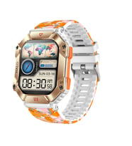 ZCWATCH V0623 Outdoor Military Bt Call, Pusula, Spor Sağlık, Profesyonel Akıllı Saat (Kamuflaj-Turuncu)