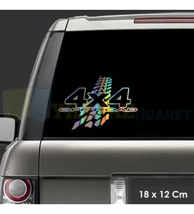 Toyota Ford Jeep Mitsubishi Off Road 4x4 Lastik İzi Hologram Oto Sticker Araba Yapıştırma 18 X 12 Cm