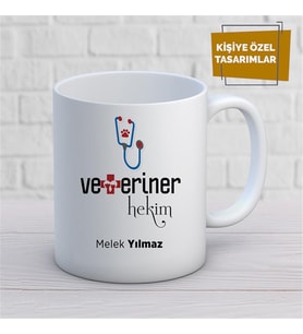Kişiye Özel İsim Yazılabilir Veteriner Hekim Kupa Bardak