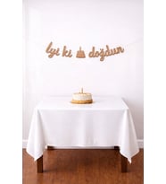 Kaligrafi Banner "İyi ki Doğdun" - Kraft