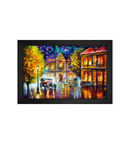 Manzara Temalı Kanvas Tablo 50 x 70 cm Siyah Çerçeve