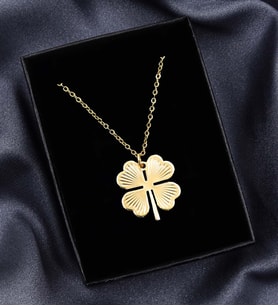 Gold Renkli Mini Yonca Kolye