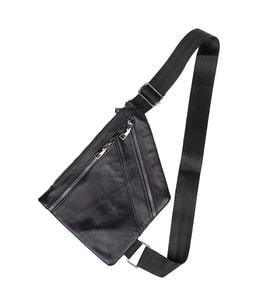 Siyah Hakiki Deri Erkek Freebag Çanta