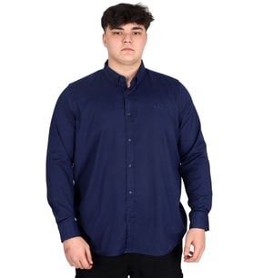 Mode XL Büyük Beden Erkek Uzun Kol Gömlek Klasik OXFORD U20368 Lacivert