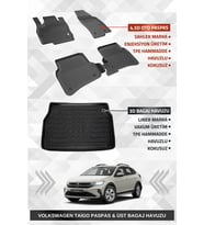 Sahler Volkswagen Taigo 2021+ Uyumlu 4.5d Premium Havuzlu Paspas ve Liner Marka 3D ÜST Bagaj Havuzu