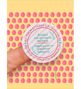 Bizi Tercih Ettiğiniz İçin Teşekkürler Sticker Etiket 4 cm 35 Adet -T929 (Renksiz)