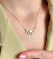 Kişiye Özel Tasarım Arı Model Kolye 925K Gümüş (Gold)