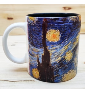 Vincent Van Gogh - İçi Renkli Kupa Siyah 1