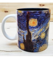 Vincent Van Gogh - İçi Renkli Kupa Siyah 1