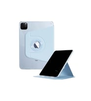 iPad Pro 11 inç 2025 M5 Çipli 360 Derece Dönebilen Standlı Pino iPad Tablet Kılıfı (Mavi)