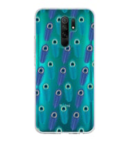 PrintiFy Xiaomi Redmi 9 ile Uyumlu 1mm Slim Fit Nazar Boncuğu 4 Baskılı Şeffaf  Kılıf