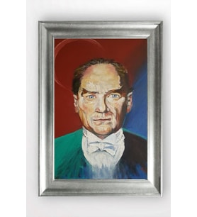 Gümüş Çerçeveli Atatürk Tablo cv1090