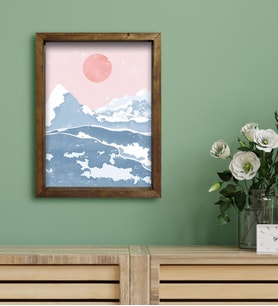 BK Gift Otel Odası Konseptli Doğal Masif Ahşap Çerçeveli Tablo 30x40cm-107