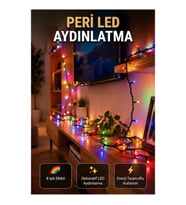 5 Metre Dekoratif Peri LED Aydınlatma – 50 Ampul Şeffaf Kablo