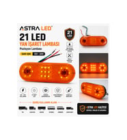 21 LED Sarı Yan İşaret Lambası 12V-24V Tır Kamyon Dorse Otobüs Minibüs
