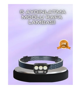 Mey İthalat® El Hareket Sensörlü LED Kafa Feneri 5 Mod Ayarlanabilir