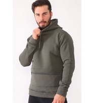 Dewberry Erkek Pamuklu Sweatshirt Haki 1043 Günlük Üst Giyim, Hafta Sonu Kombini, Seyahat Gardırobu