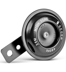 Seger Motosiklet Kornası 25Mm 12 V, 1.5A 480 Hz Mini Kalın Ses (Siyah - Beyaz)