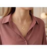 Kişiye Özel 925 Ayar Gümüş Tasarım Deniz Kızı Kolye Küçük Deniz Kızı Takı (Gold)
