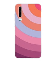 Huawei P30  Kamera korumalı Kapak Renk Cümbüşü Tasarımlı  Şeffaf Kılıf