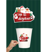 Kış Konseptli *Doğum Günü  *Sticker 20'li Yapışkanlı Kağıt