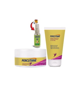 Percutane 1erli Set: Tüp + Kavanoz Kapsikum arnika montana dulavratotu Kökü Kremi 50ml + Çörekotu Yağı Vücut Masaj Seti