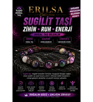 Sertifikalı Sugilit Taşı Doğal Taş Bileklik 8 MM Ayarlanabilir Unisex Hasır Model