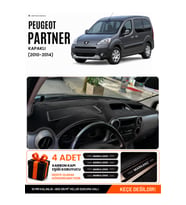 PEUGEOT PARTNER KAPAKLI (2010-2014) Uyumlu Torpido Örtüsü Torpido Kılıfı - Siyah