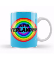 Justin Verlander CARTON ART   Baseball Lovers Gifts Vintage Retro Rainbow Kupa Bardak Porselen