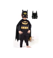 Batman Çocuk Kostümü Maske Hediyeli - Pelerinli ve 2 Maskeli