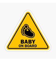Arabada Bebek Var Sticker oto Yapıştırma Etiket 18cm MD13
