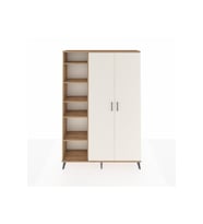 Arges Dolap 7 Raflı 2 Kapaklı Tek Askılı 132x30x195 Çam-Aytaşı/Çam
