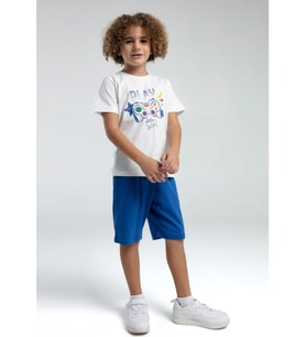 Rolypoly Erkek Çocuk %100 Pamuk Kısa Kol Şortlu Pijama Takımı RP3539-2