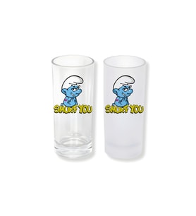 Ghostbastır Design Şirinler Buzlu / Buzsuz Seçenekli Rakı Bardağı – 1 Adet Şık Sunum Bardağı 023