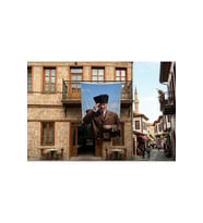 Selam Veren Atatürk Portresi Poster Bayrak Premium Raşel Kumaş 300x450cm ATA85