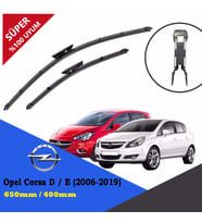 Opel Corsa D / E Muz Silecek Takımı (2006-2019) 650-400MM (Siyah-Gri)